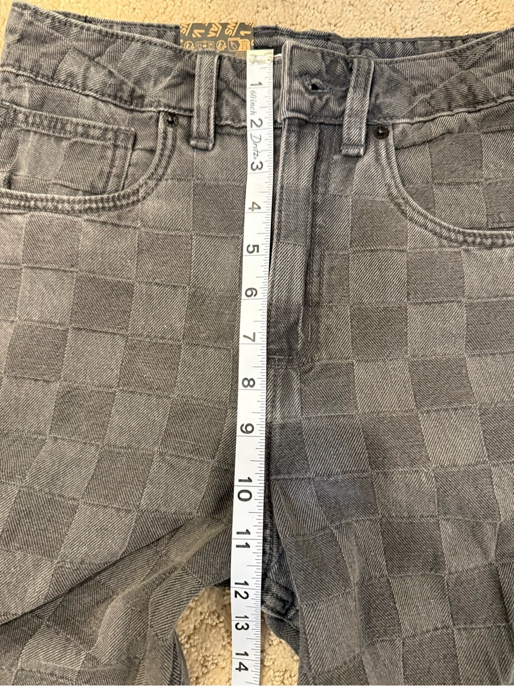 Vans sirelle baggy fit black & grey checkered jeans - Picture 9 of 12